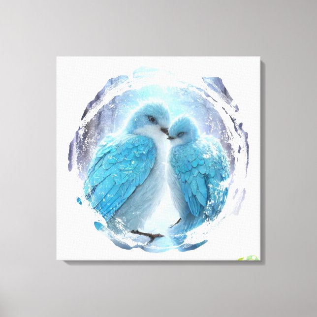 *~* Kreis der Liebesvögel AP54 Art Winter Leinwanddruck (Vorderseite)