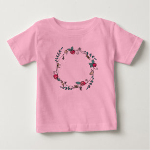 Kreis der Rosenknospen auf rosa Tutu Baby T-shirt