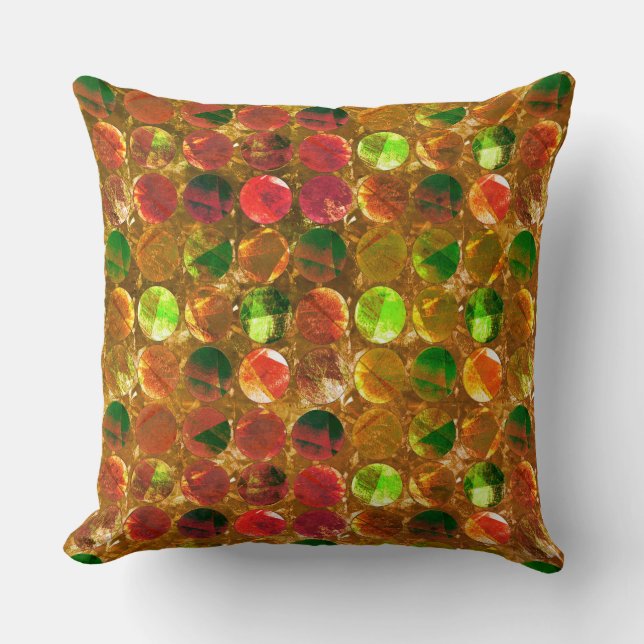 Kreis der Textur auf rauer Orange Kissen (Vorderseite)