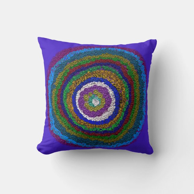Kreis des Lebens Multicolor Throw Kissen (Vorderseite)