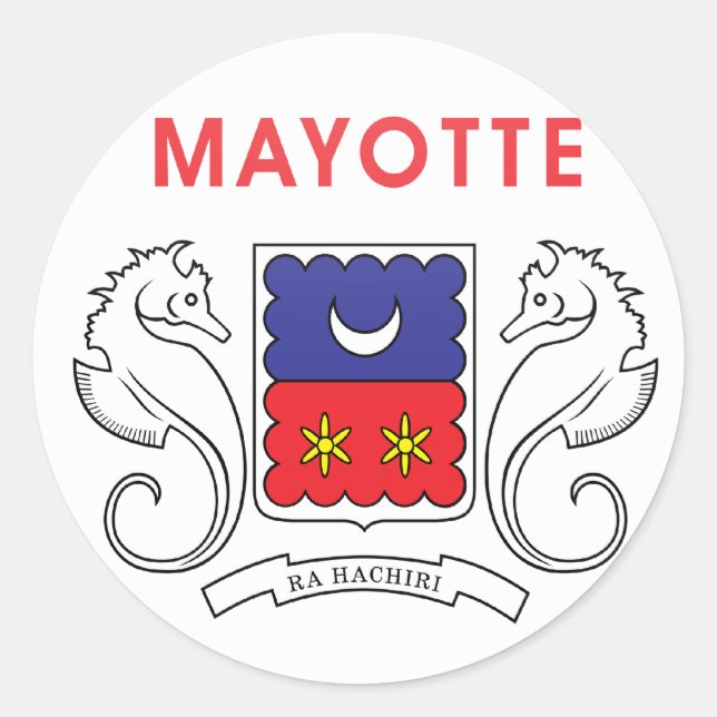 Kreis für die Qualitätsflagge der Mayotte Runder Aufkleber (Vorderseite)