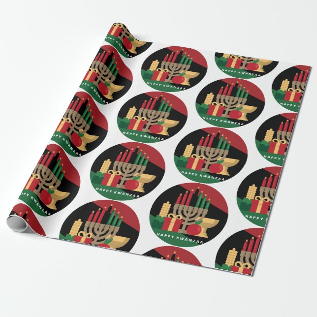 Kreis Happy Kwanzaa Packpapier (Ungerollt)