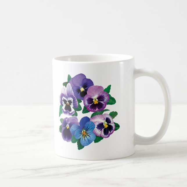 Kreis-lila Stiefmütterchen Kaffeetasse (Rechts)