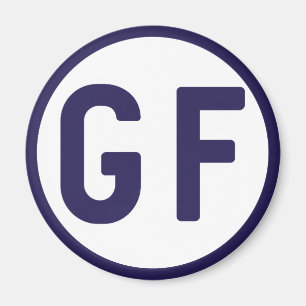 Kreis-Marine-Blau des Gluten-freies GF und Magnet