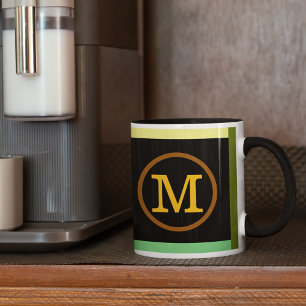 Kreis mit Namen Initial M, cool und modern schwarz Tasse