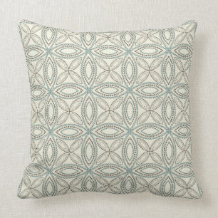 Kreis-Muster-Wurfs-Kissen - Blau, Brown u. Creme Kissen