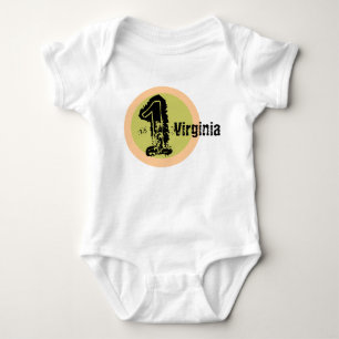 Kreis-Namen-und Alters-1. Geburtstags-T-Shirt Baby Strampler