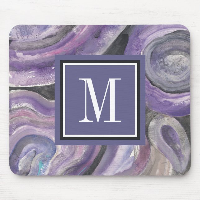 Kreis-Regen des Monogramm-| Mousepad (Vorne)