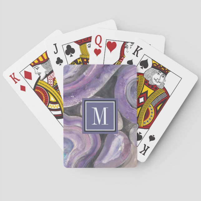 Kreis-Regen des Monogramm-| Spielkarten (Rückseite)
