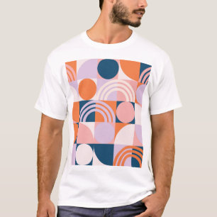 Kreis-Streifen im Mid-Century-Stil: Geometrisches T-Shirt