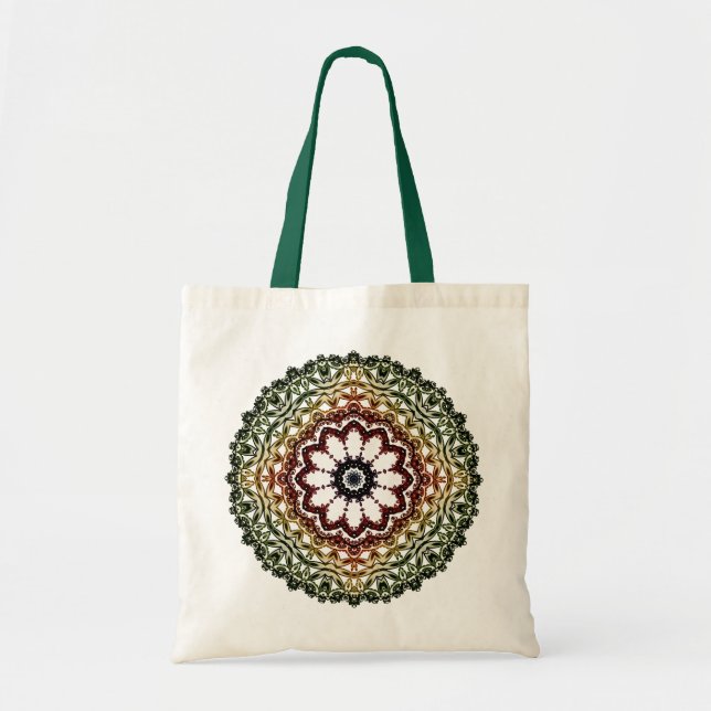Kreis-Vintage Verzierungmandala-Kunst, Tragetasche (Vorne)