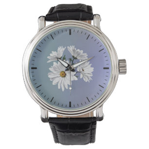 Kreis weißer Gänseblümchen Armbanduhr