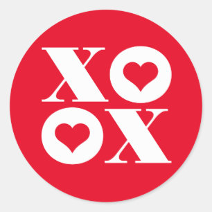 Kreisaufkleber xoxo Valentinsgrußes Runder Aufkleber