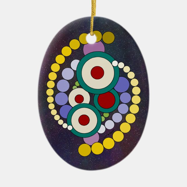 Kreise Abstrakte Artwork Keramik Ornament (Vorne)