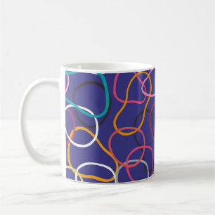 Kreise, abstrakte Bänder nahtlos Vintage Muster. Kaffeetasse