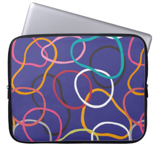 Kreise, abstrakte Bänder nahtlos Vintage Muster. Laptopschutzhülle