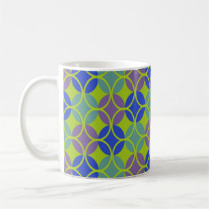 Kreise auf Kreisläufen - blau, grün, Lila Kaffeetasse