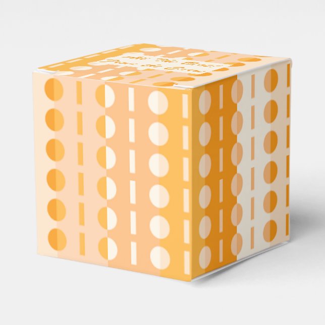 Kreise auf Streifen-Orange Peach Ombre Classic Geschenkschachtel (Vorderseite)