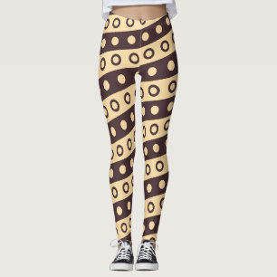 Kreise Beige Schokolade Minimales Muster Leggings