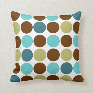 Kreise - blaue Olive und braunes ausgeglichenes Kissen