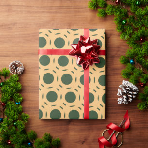Kreise Grün Gelbgelbes Minimalmuster Geschenkpapier