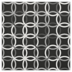 Kreise im Mid-Century-Modern-Stil, schwarz, weiß u Stoff