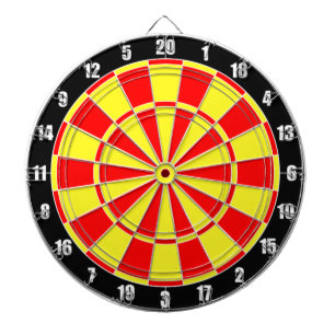 Kreise in Rot und Gelb auf Schwarz Dartscheibe