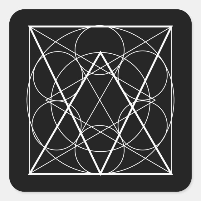 Kreise innerhalb der quadratischen heiligen Geomet Quadratischer Aufkleber (Vorderseite)