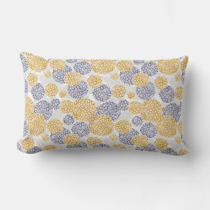 Kreise mit gelbem und blauem Leopardenfelldruck  Lendenkissen