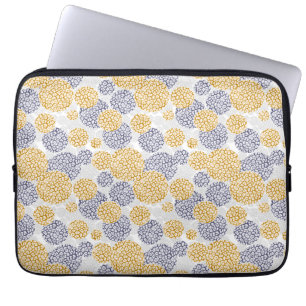 Kreise mit gelber und blauer Leopardenfarbe Laptopschutzhülle