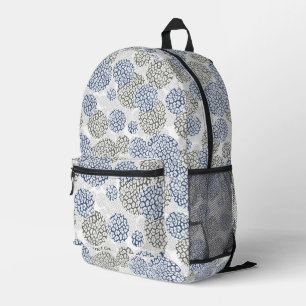 Kreise mit grauem und blauem Leopardendruck Bedruckter Rucksack