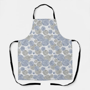 Kreise mit grauem und blauem Leopardendruck Schürze