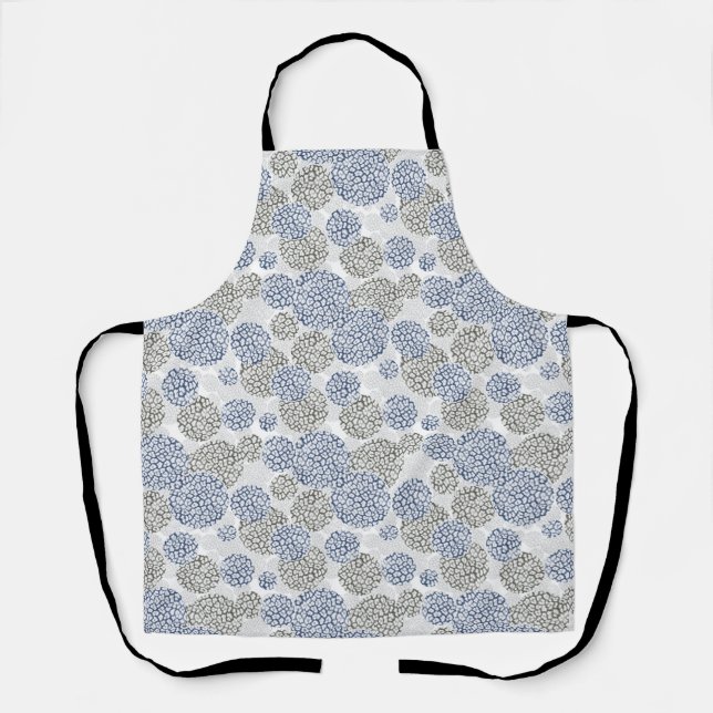 Kreise mit grauem und blauem Leopardendruck Schürze (Vorderseite)