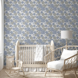 Kreise mit grauem und blauem Leopardendruck Tapete