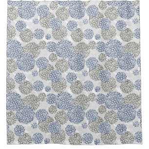Kreise mit grauem und blauem Leopardenfelldruck Duschvorhang