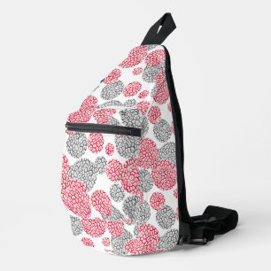 Kreise mit grauem und rotem Leopardenprint Crossbody Bag
