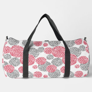 Kreise mit grauem und rotem Leopardenprint Duffle Bag