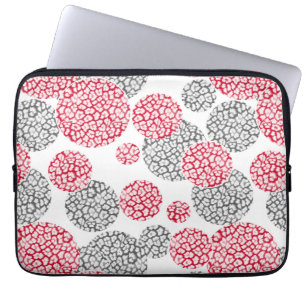 Kreise mit grauem und rotem Leopardenprint Laptopschutzhülle