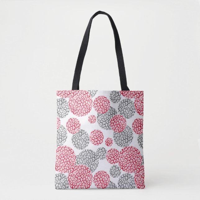 Kreise mit grauem und rotem Leopardenprint Tasche (Vorderseite)