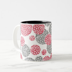 Kreise mit grauem und rotem Leopardenprint Zweifarbige Tasse