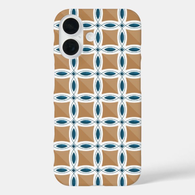 Kreise mit Linsenmuster und Diamond iPhone 16 Hülle (Rückseite)