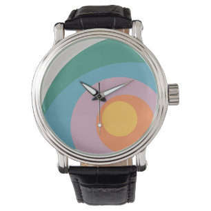 Kreise mit mehrfarbigem Retrostil Armbanduhr