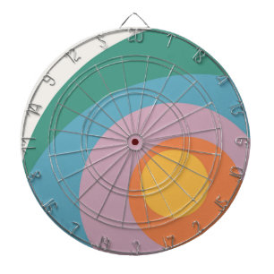 Kreise mit mehrfarbigem Retrostil Dartscheibe