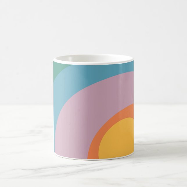 Kreise mit mehrfarbigem Retrostil Kaffeetasse (Mittel)