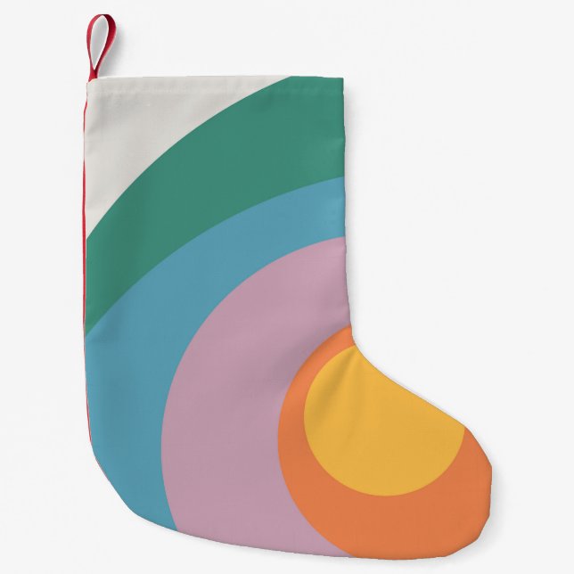 Kreise mit mehrfarbigem Retrostil Kleiner Weihnachtsstrumpf (Vorderseite)