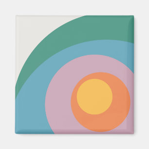Kreise mit mehrfarbigem Retrostil Magnet