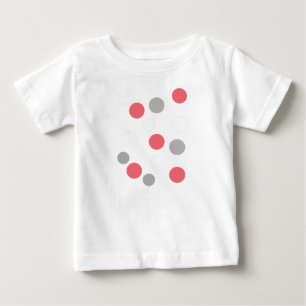 Kreise-Muster Grau Weiß Korallenrosa Baby T-shirt