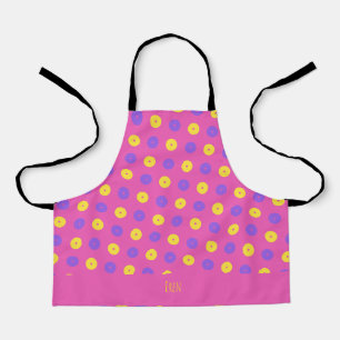 Kreise Rosa Gelbes Minimales Muster Schürze
