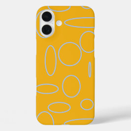 Kreise Schleifen auf Orange Geometric iPhone 16 Plus Hülle