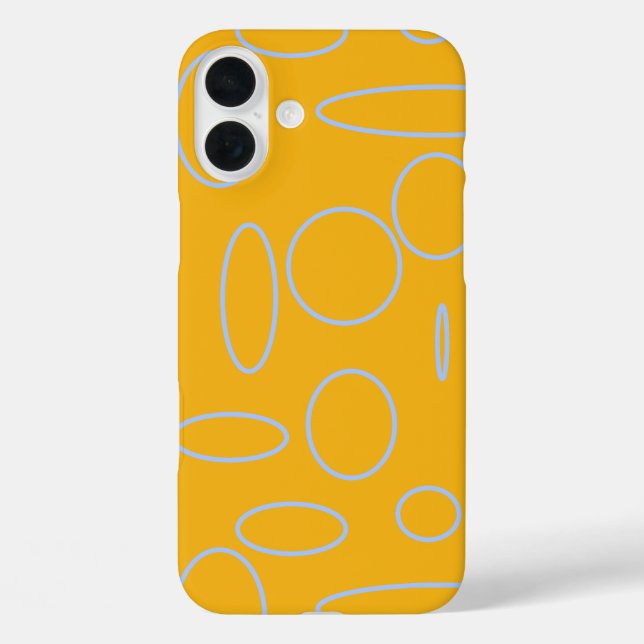 Kreise Schleifen auf Orange Geometric iPhone 16 Plus Hülle (Rückseite)